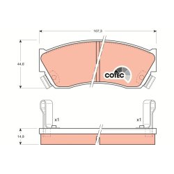 Brake Pad Set TRW GDB883 OE Ref 55102-60B80-000