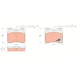 Brake Pad Set TRW GDB906 OE Ref 95 650 938
