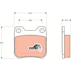 Brake Pad Set TRW GDB915 OE Ref 1605799