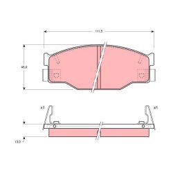 Plaquettes de frein TRW GDB935 pour HOLDEN, ISUZU PIAZZA, ASKA, GEMINI
