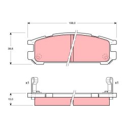 Brake Pad Set TRW GDB990 OE Ref 26296AA081