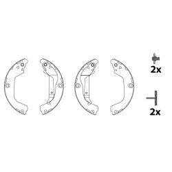 Jeu de mâchoires de frein TRW GS8828 pour CHEVROLET CRUZE OE 13304927