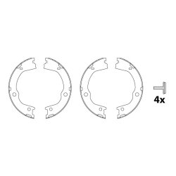 Jeu de mâchoires de frein de stationnement TRW GS8860 pour HYUNDAI, KIA SANTA, SORENTO