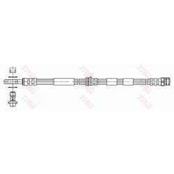 Flexible de frein TRW PHD938 pour AUDI, SEAT, SKODA, VW OE 1J0611701C TRW