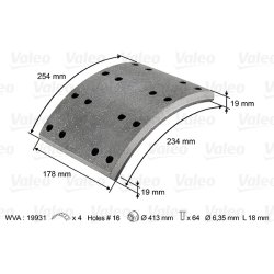 Kit de garnitures de freins à tambour VALEO 124027 pour SCANIA OE 385948