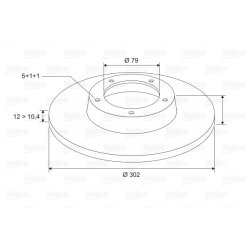 Brake Disc VALEO 186124 OE Ref 1158042