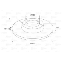 Brake Disc VALEO 186172 OE Ref RE555626