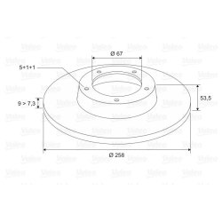 Disque de frein VALEO 186184 pour MERCEDES 124, 190, CLASSE E OE 2014231212