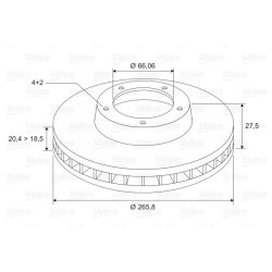 Brake Disc VALEO 186198 OE Ref CV614B425AA