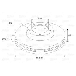 Brake Disc VALEO 186208 OE Ref 8201464598