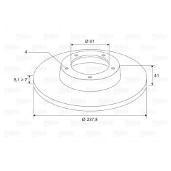 Brake Disc VALEO 186228 OE Ref 7700716947