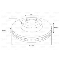 Brake Disc VALEO 186229 OE Ref 4020600QAJ