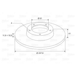 Brake Disc VALEO 186230 OE Ref 6001549211