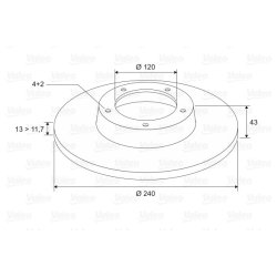 Brake Disc VALEO 186236 OE Ref FAM8405