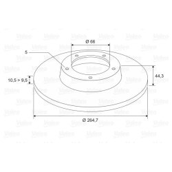 Disque de frein VALEO 186307 pour RENAULT, LAGUNA, SAFRANE OE 7700800003