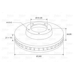 Brake Disc VALEO 186433 OE Ref 45251SH0A00