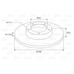Brake Disc VALEO 186469 OE Ref 1244231112