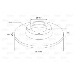 Brake Disc VALEO 186504 OE Ref 5521160A00