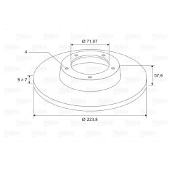 Disque de frein VALEO 186586 pour CITROËN XANTIA OE 95667811