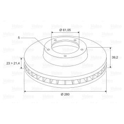 Brake Disc VALEO 186734 OE Ref 4509994AA