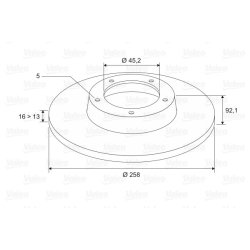 Brake Disc VALEO 186770 OE Ref 251407615