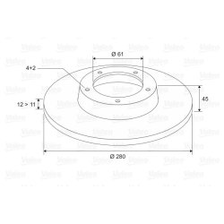 Brake Disc VALEO 186786 OE Ref 7701207227