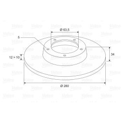 Brake Disc VALEO 186834 OE Ref 1323102
