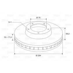 Brake Disc VALEO 186861 OE Ref 1165563