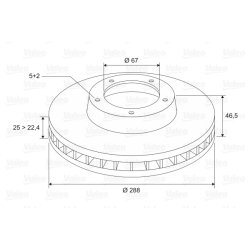 Brake Disc VALEO 186864 OE Ref 2034210312