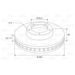 Brake Disc VALEO 186878 OE Ref 517121C050