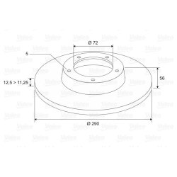 Disque de frein VALEO 197022 pour CHRYSLER, DODGE, JEEP OE 4721023