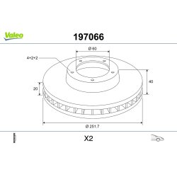 Disque de frein VALEO 197066 pour VAUXHALL, SUZUKI AGILA, SPLASH, SWIFT VALEO