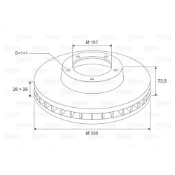 Brake Disc VALEO 197090 OE Ref 7L6615601D