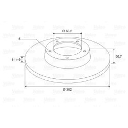 Brake Disc VALEO 197101 OE Ref 1379931