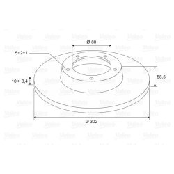 Disque de frein VALEO 197116 pour CITROËN, MITSUBISHI, PEUGEOT OE 1611500480