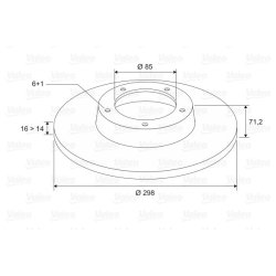 Disque de frein VALEO 197322 pour MERCEDES, VW SPRINTER, CRAFTER