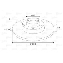 Brake Disc VALEO 197503 OE Ref 584113X300