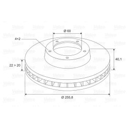 Brake Disc VALEO 197506 OE Ref 5531168L00