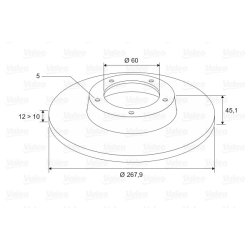 Disque de frein VALEO 197521 pour CHEVROLET, HOLDEN, VAUXHALL OE 13502134