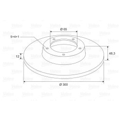 Brake Disc VALEO 197583 OE Ref 3Q0615601