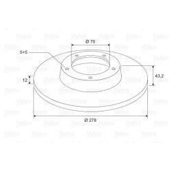 Brake Disc VALEO 197584 OE Ref 51964082