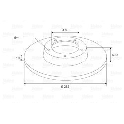 Brake Disc VALEO 197611 OE Ref 5105515AA