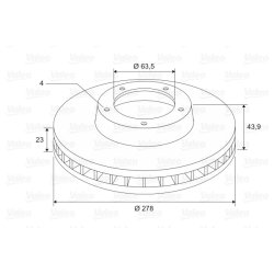Brake Disc VALEO 197617 OE Ref 1751584