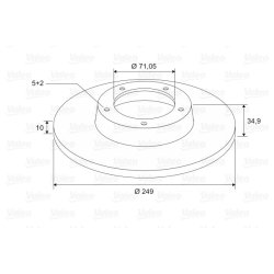Brake Disc VALEO 197648 OE Ref 1610761980