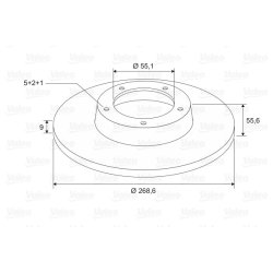 Disque de frein VALEO 197657 pour TOYOTA CELICA, PRIUS OE 42431-20390