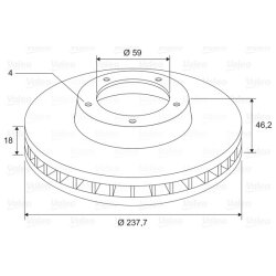 Brake Disc VALEO 197700 OE Ref 402061F500