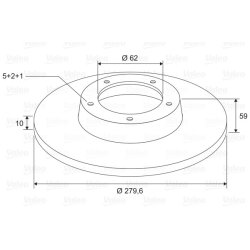 Disque de frein VALEO 197724 pour TOYOTA AVENSIS OE 42431-05050
