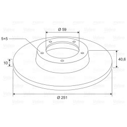 Brake Disc VALEO 197732 OE Ref 51808471