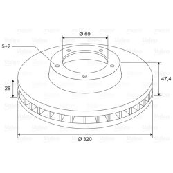 Brake Disc VALEO 197737 OE Ref 517122T000