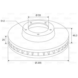 Brake Disc VALEO 197754 OE Ref 4351247040
